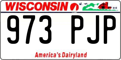 WI license plate 973PJP