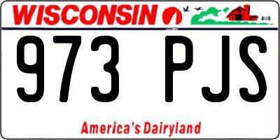 WI license plate 973PJS