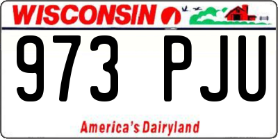 WI license plate 973PJU