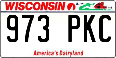 WI license plate 973PKC