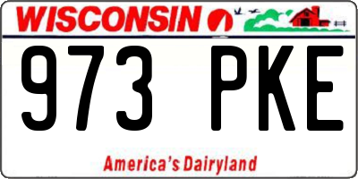 WI license plate 973PKE