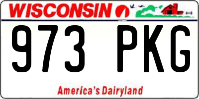 WI license plate 973PKG