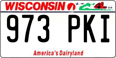 WI license plate 973PKI