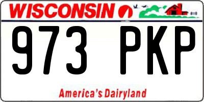 WI license plate 973PKP
