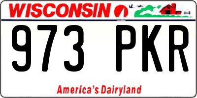 WI license plate 973PKR