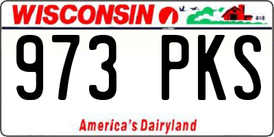 WI license plate 973PKS