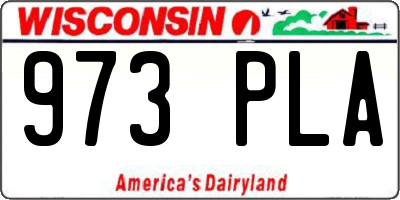 WI license plate 973PLA