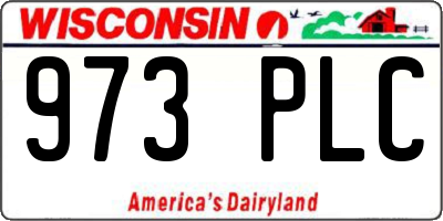 WI license plate 973PLC