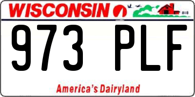 WI license plate 973PLF