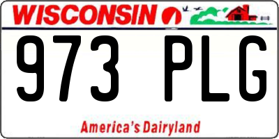 WI license plate 973PLG