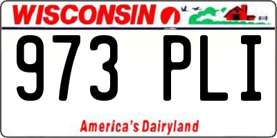 WI license plate 973PLI