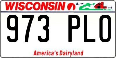 WI license plate 973PLO