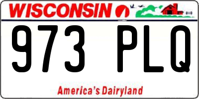 WI license plate 973PLQ