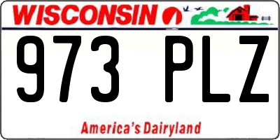 WI license plate 973PLZ