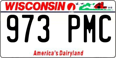 WI license plate 973PMC