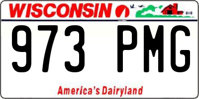 WI license plate 973PMG