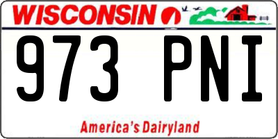 WI license plate 973PNI