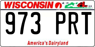 WI license plate 973PRT