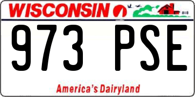 WI license plate 973PSE