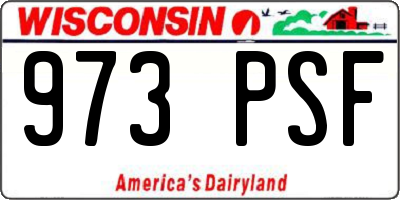 WI license plate 973PSF