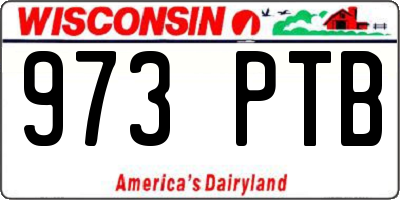 WI license plate 973PTB