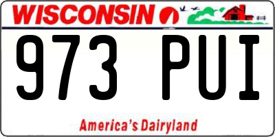 WI license plate 973PUI