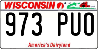 WI license plate 973PUO