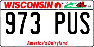 WI license plate 973PUS