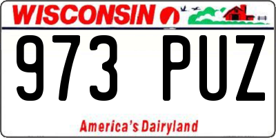 WI license plate 973PUZ