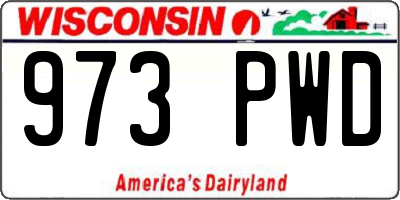 WI license plate 973PWD
