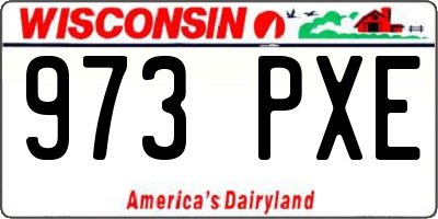 WI license plate 973PXE