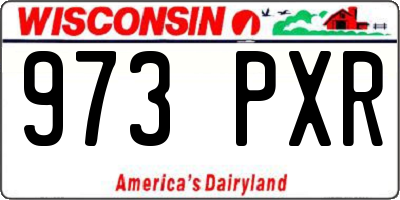 WI license plate 973PXR