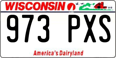 WI license plate 973PXS