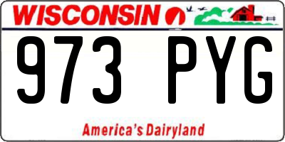 WI license plate 973PYG