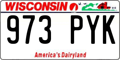 WI license plate 973PYK