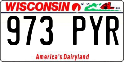 WI license plate 973PYR
