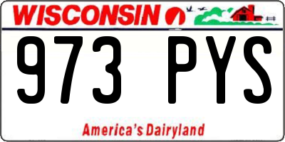 WI license plate 973PYS