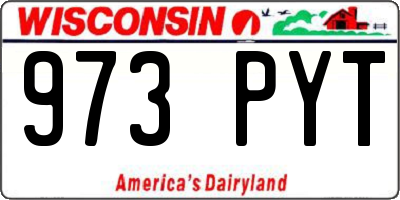 WI license plate 973PYT