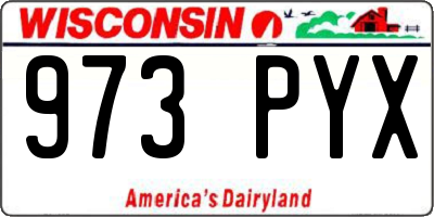 WI license plate 973PYX