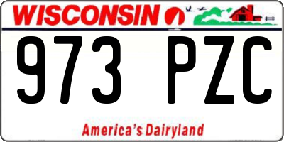 WI license plate 973PZC