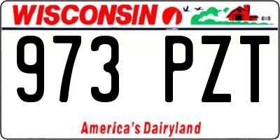 WI license plate 973PZT