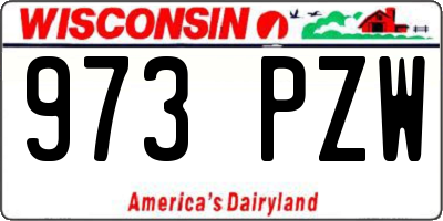 WI license plate 973PZW