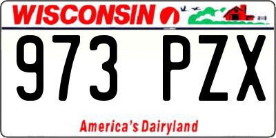WI license plate 973PZX