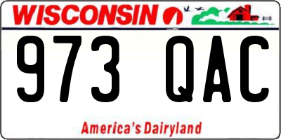 WI license plate 973QAC