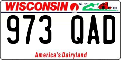 WI license plate 973QAD