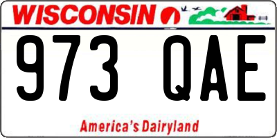 WI license plate 973QAE