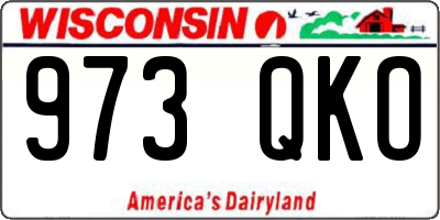 WI license plate 973QKO