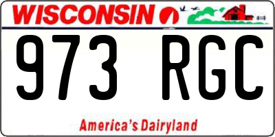 WI license plate 973RGC