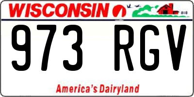 WI license plate 973RGV