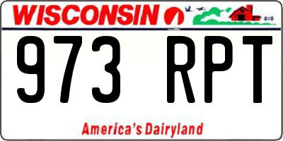 WI license plate 973RPT